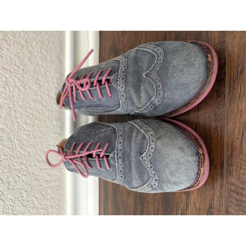 Cole Haan Alisa Brogue Wingtip Oxford Blue Pink Size 6 Suede Twee - Picture 4 of 7